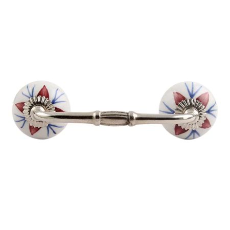 Deep Maroon Lily Ceramic Bridge Handle